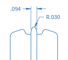 Radiused Tip Tapered